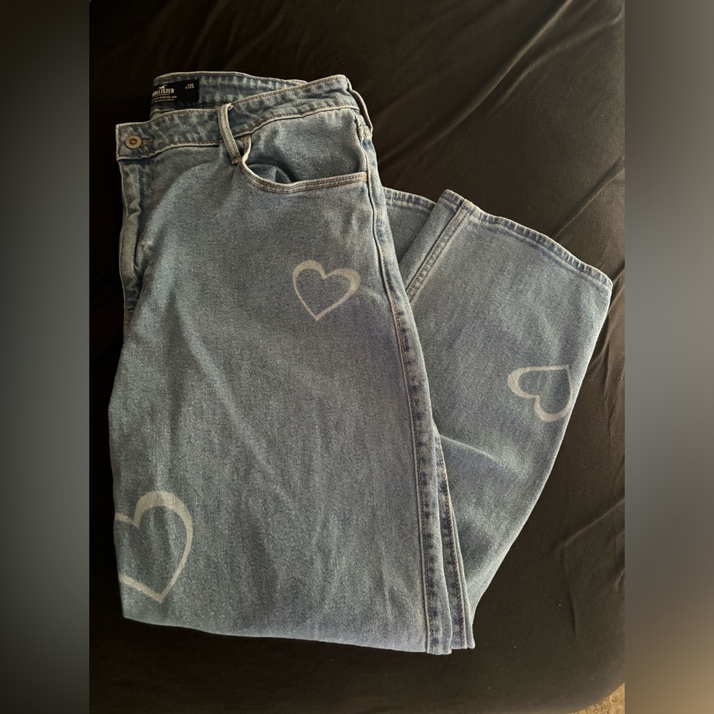 Hollister heart baggy jeans size 17 short